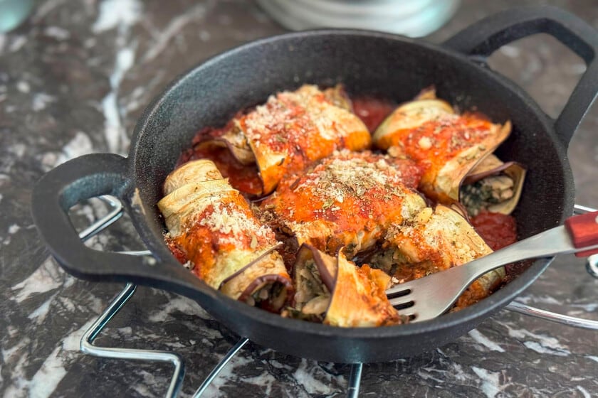 Rollo de berenjena al horno: una preparación versátil que admite rellenos vegetarianos y se resuelve en menos de treinta minutos