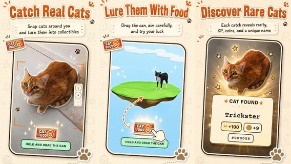 CatchCat: tu próximo paseo puede terminar con un gato coleccionable